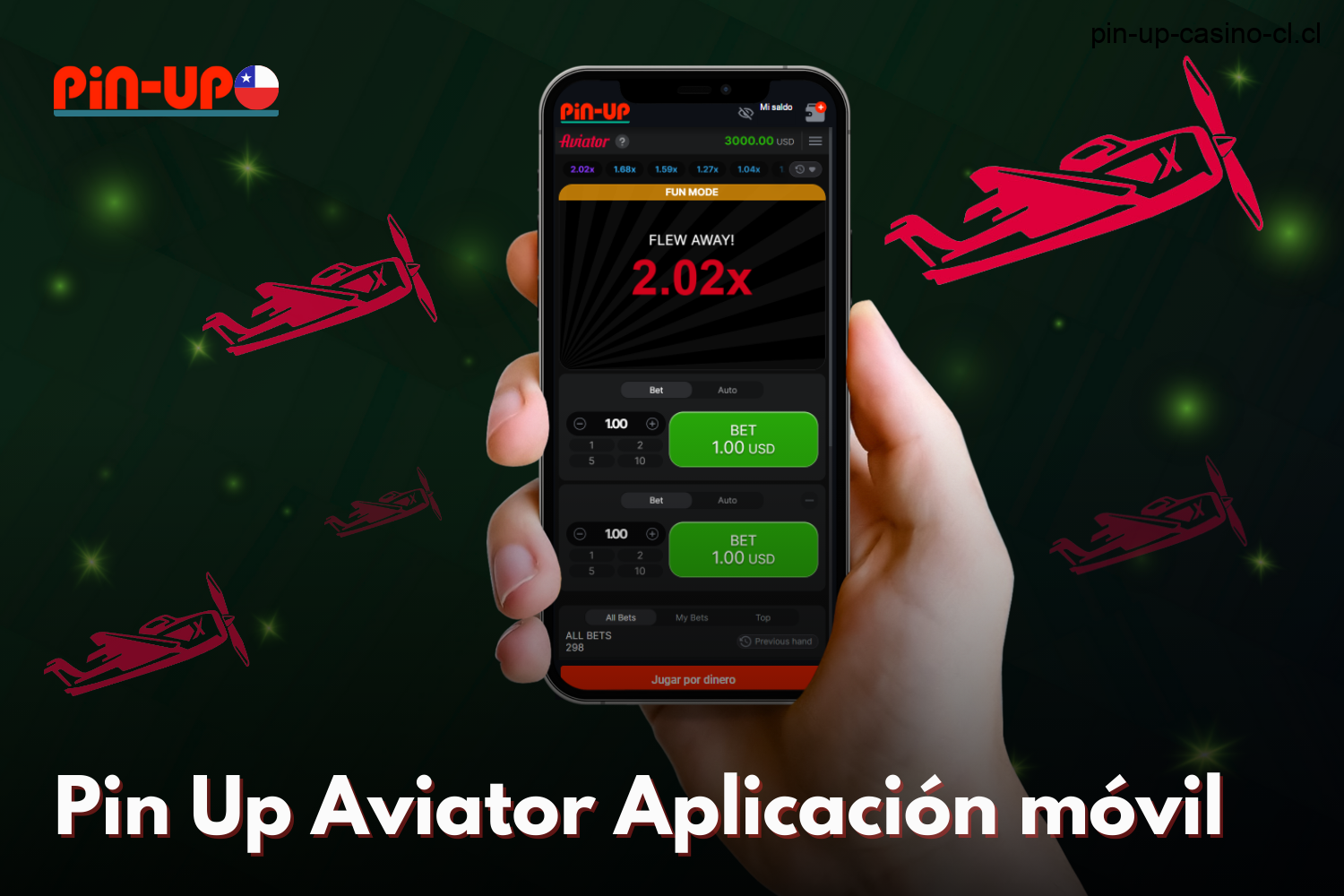 El juego Aviator está disponible en la app móvil Pin-Up para mayor comodidad de los usuarios en Chile