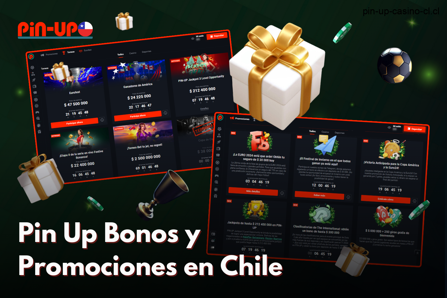 Pin Up ofrece muchos bonos y promociones para los jugadores registrados en Chile