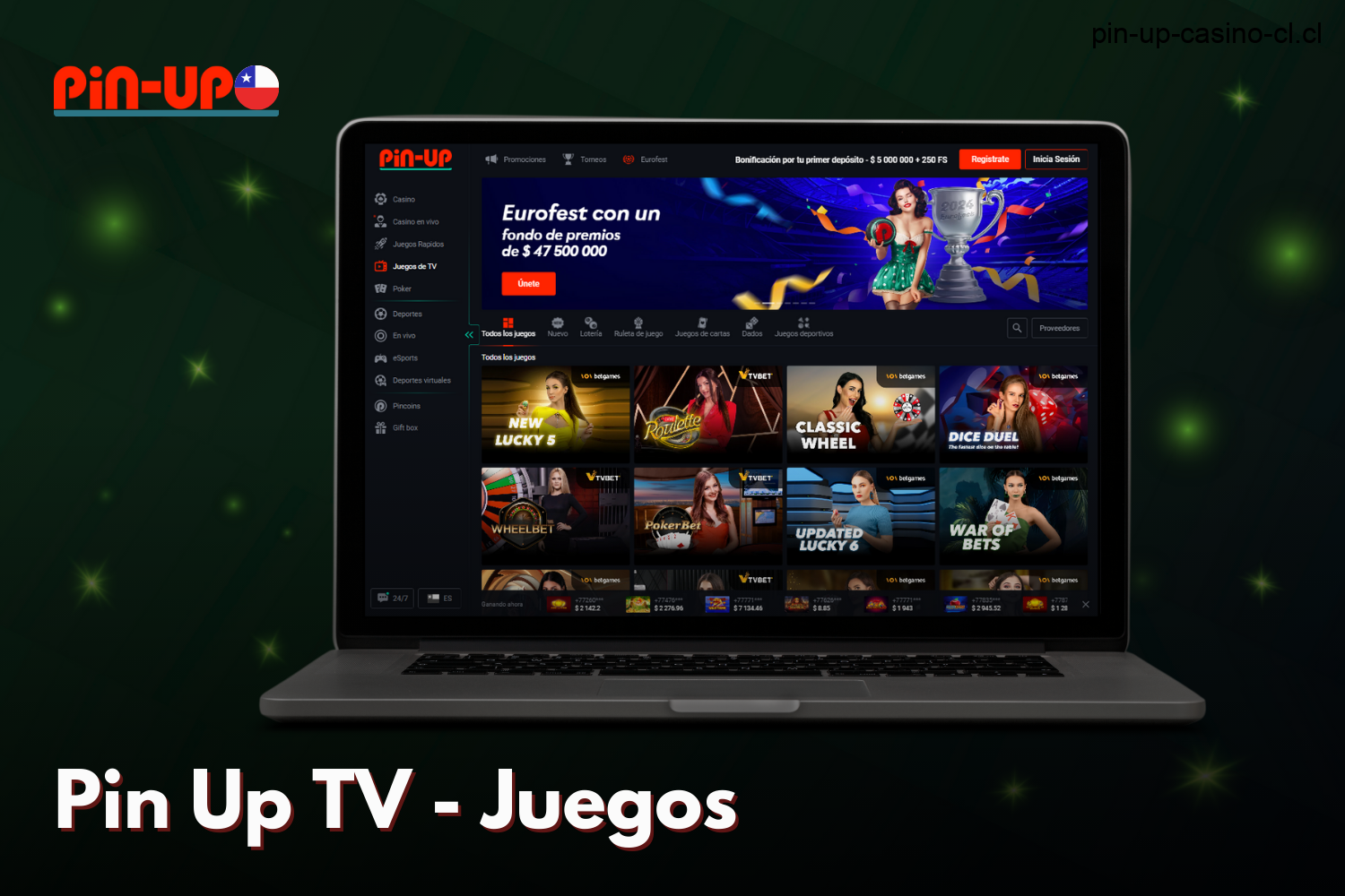 La sección Pin Up Casino ofrece juegos de TV para jugadores de Chile