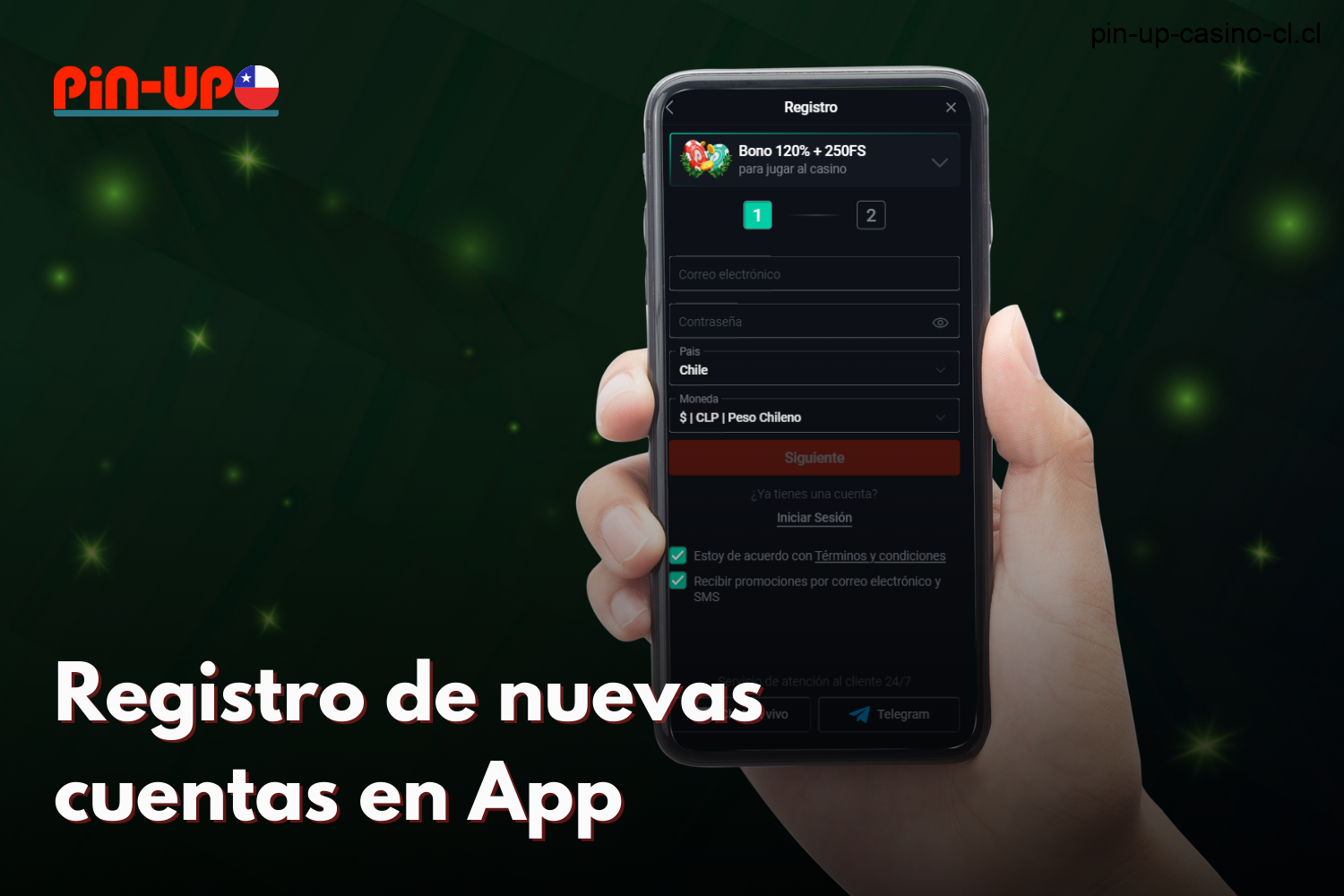 En la app Pin Up, un usuario chileno puede crear una cuenta siguiendo unos sencillos pasos