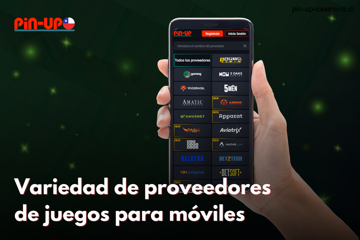 Pin Up ofrece una variedad de proveedores de juegos para móviles para jugadores de Chile