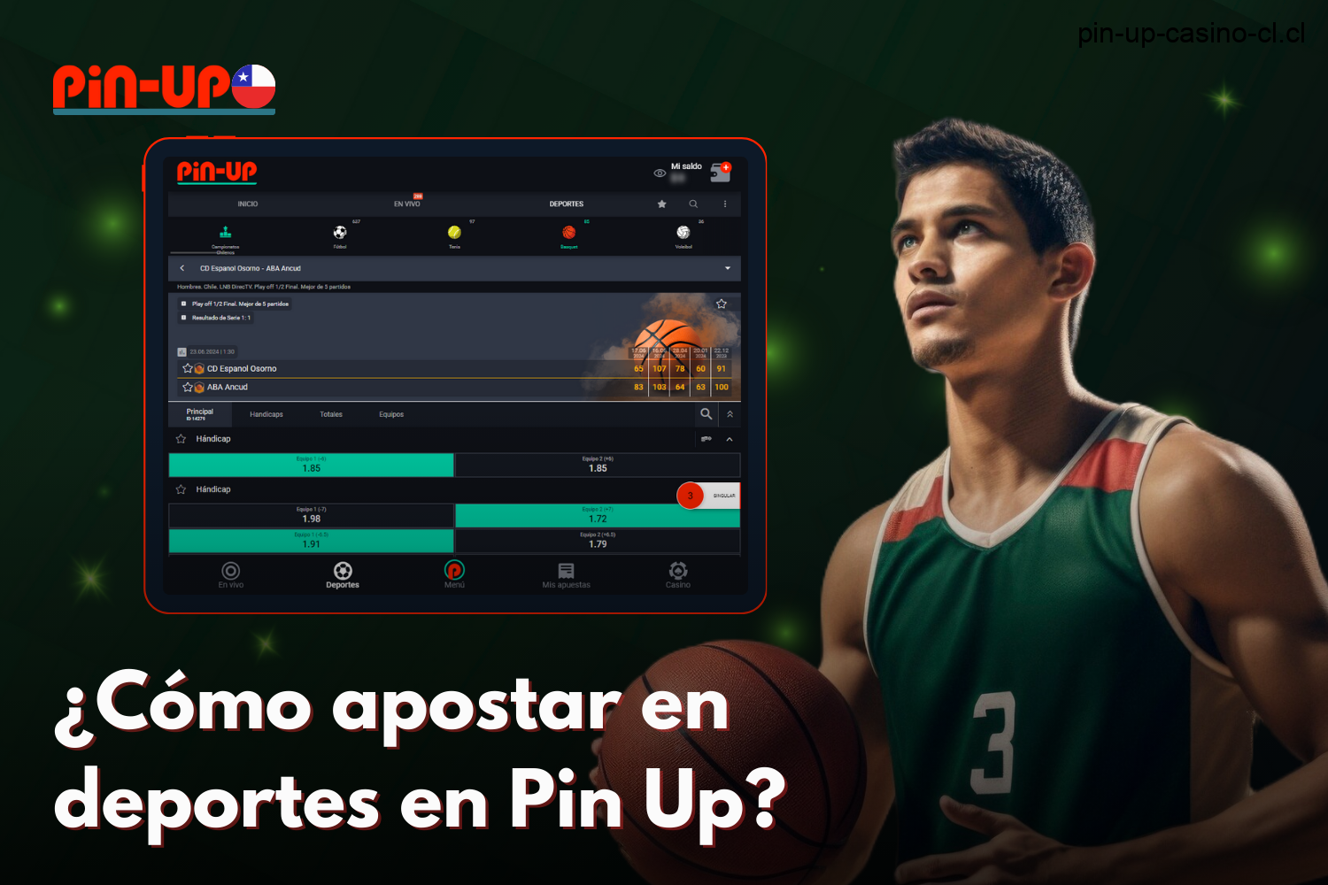 Para hacer apuestas deportivas en Pin Up, los usuarios de Chile tienen que registrarse, hacer un depósito y seleccionar el evento deportivo al que quieren apostar